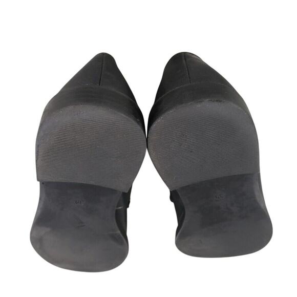 H&M Shoes Women 8 Loafer Fashion Classic Slip On Metal Buckle Black Solid Career - Picture 10 of 15